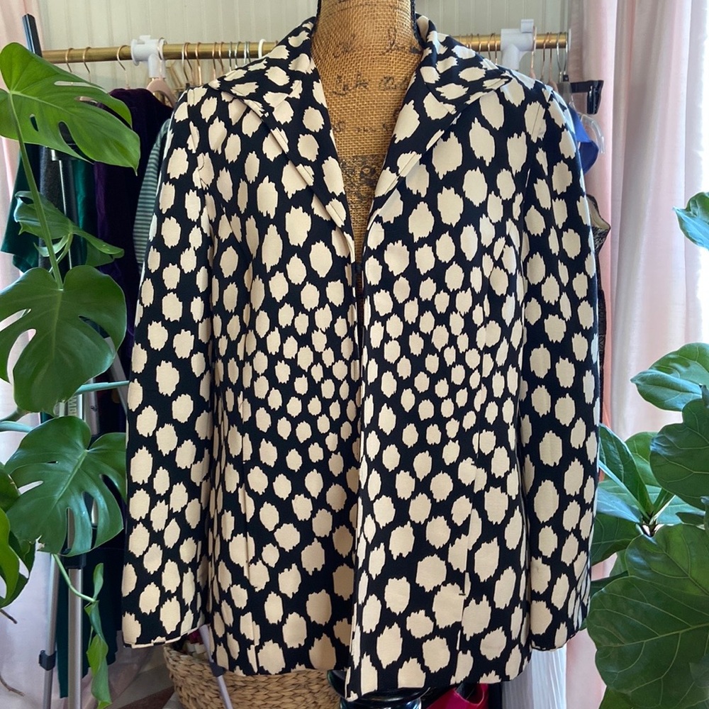 Chicos Black Dotted Blazer Sz L